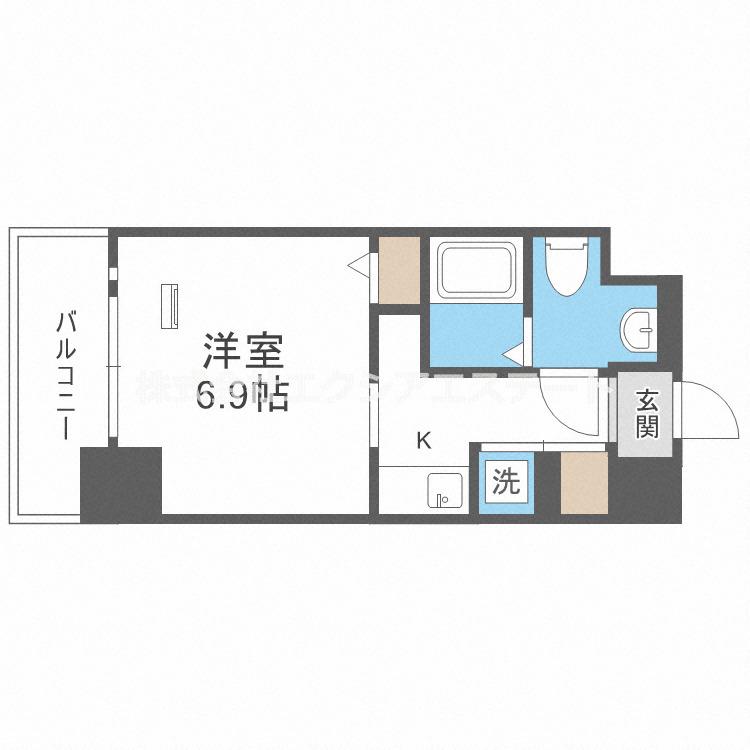 エイペックス北梅田(1K/2階)の間取り写真