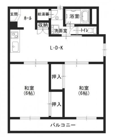 ケンスイビル(2DK/3階)の間取り写真