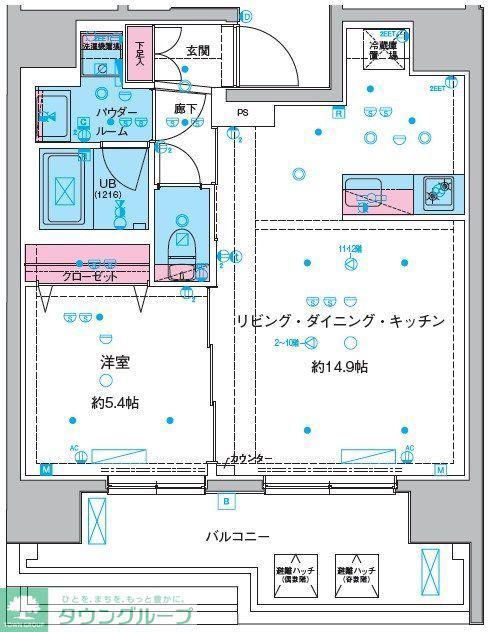 GENOVIA本所吾妻橋III(1LDK/11階)の間取り写真