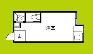 川辺ビル(ワンルーム/1階)の間取り写真