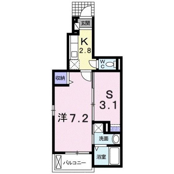 アンジュ(1SK/1階)の間取り写真