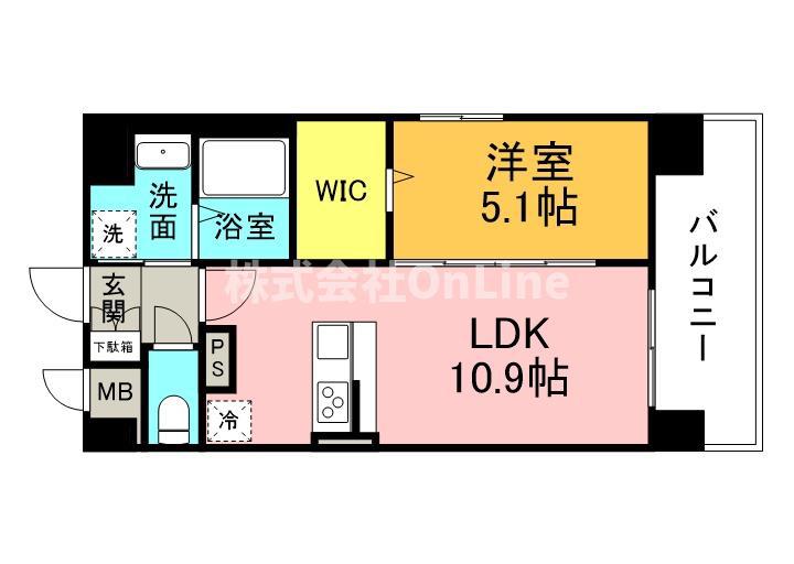 アストラルグラミ阿倍野(1LDK/1階)の間取り写真