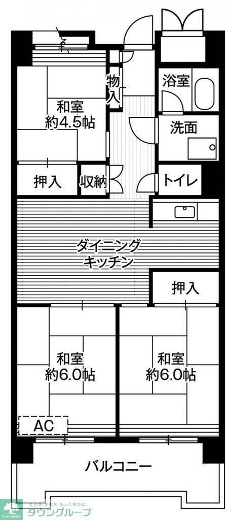 ビレッジハウス品川八潮タワー 1号棟(3DK/14階)の間取り写真