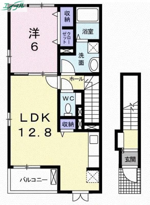 コッティ・ノイ(1LDK/2階)の間取り写真