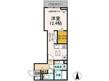 アリヴィオ(ワンルーム/1階)の間取り写真