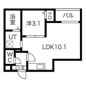 WARREN SHOHOIII(1LDK/3階)の間取り写真