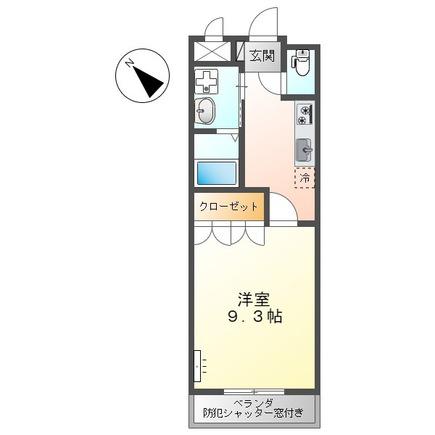 コンフォルト城野駅前(1K/2階)の間取り写真