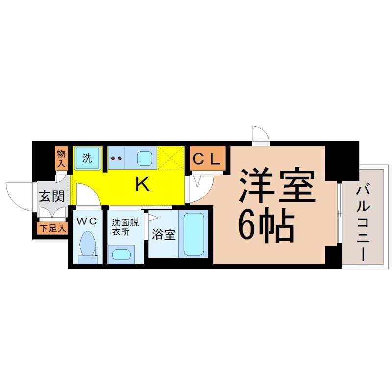 エステムコート名古屋栄プレシャス(1K/10階)の間取り写真