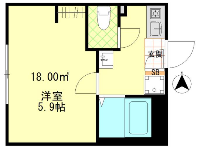 ルミナス千住大橋(1K/1階)の間取り写真
