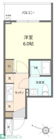 I-COURT(1K/5階)の間取り写真