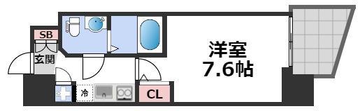 セレニテ堺筋本町リアン(1K/2階)の間取り写真