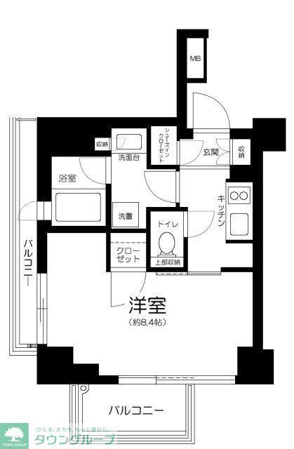 ピアース中野坂上(1K/2階)の間取り写真