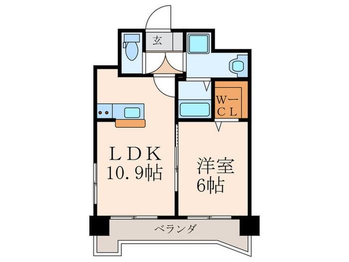 プレステ-ジレジデンス黒崎(1LDK/12階)の間取り写真