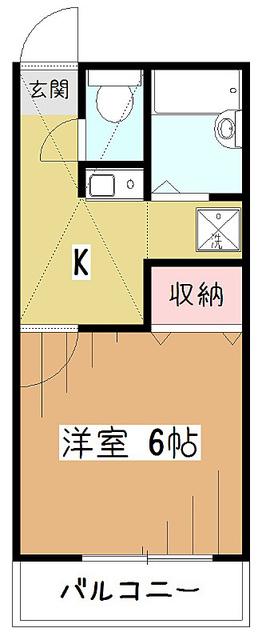 ハイツ市川(1K/1階)の間取り写真