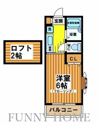 ヒューゲルハイム(1K/2階)の間取り写真