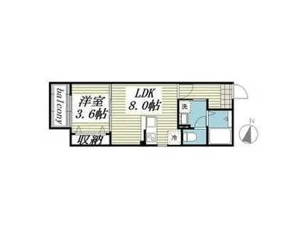 ソルビニャーレ(1LDK/2階)の間取り写真