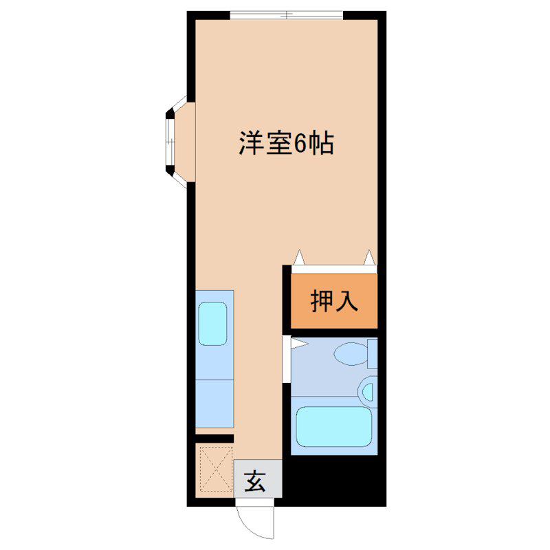 エステートピア藤(ワンルーム/2階)の間取り写真