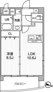 代々木マンション(1LDK/4階)の間取り写真