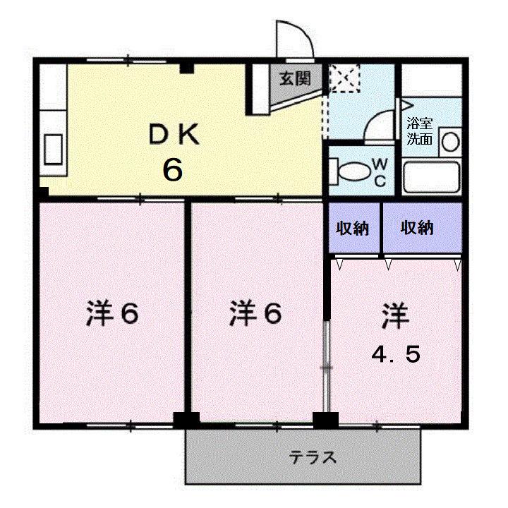 シティハイツあや(3DK/1階)の間取り写真