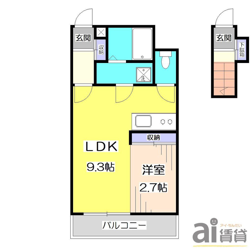 TJ RESIDENCE TOKOROZAWA(1LDK/1階)の間取り写真