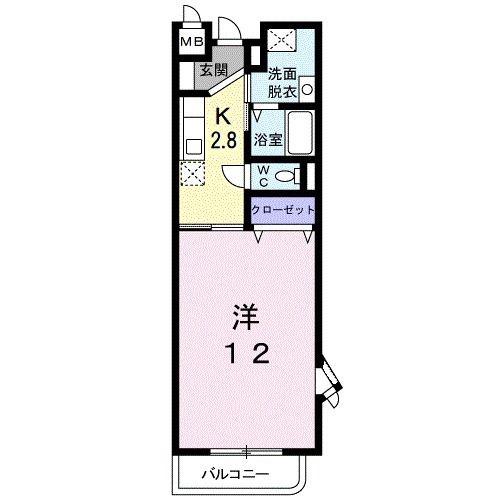 サニーパレス渡邉(1K/1階)の間取り写真
