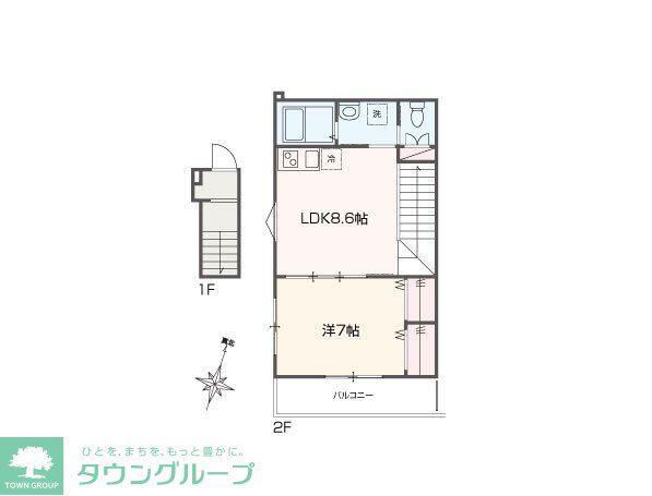 MELLAS荻窪(1LDK/2階)の間取り写真