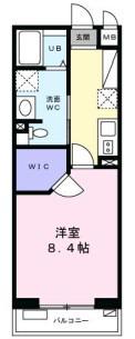 グリーンフラッツ(1K/3階)の間取り写真