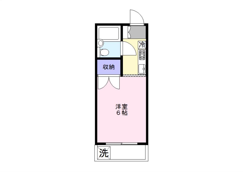 キャビンタコス(1K/2階)の間取り写真