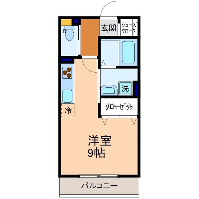 LEAPII(ワンルーム/1階)の間取り写真