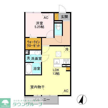 コンフォートレジデンス A(1LDK/1階)の間取り写真