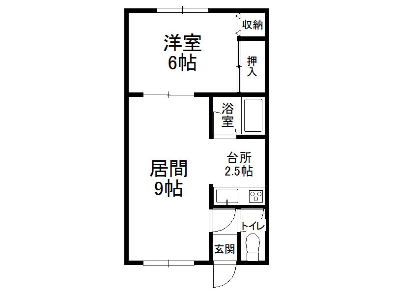 エスレイア西町(1DK/1階)の間取り写真