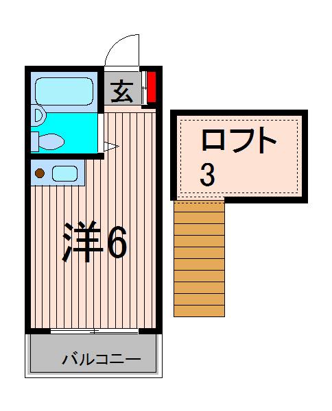 ツインパステル三貴A(ワンルーム/3階)の間取り写真