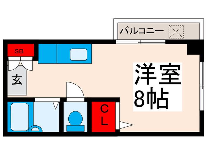 阿部ハイム(ワンルーム/2階)の間取り写真