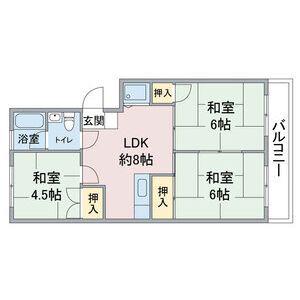 第1オーシャンビル(3DK/3階)の間取り写真