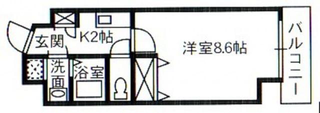 有葵ビル(1K/7階)の間取り写真