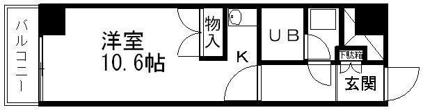 エスパシオ大町(ワンルーム/5階)の間取り写真