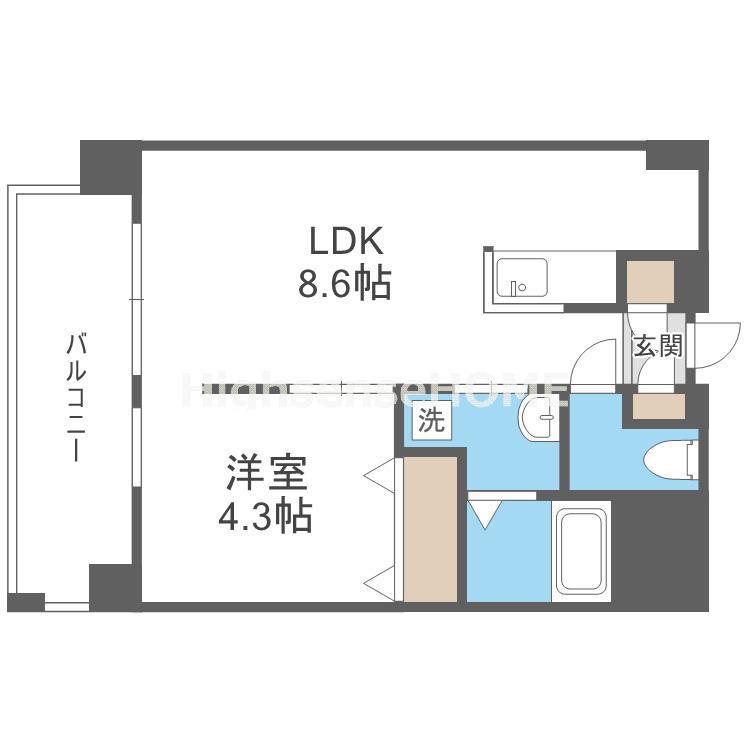 アニマーレ長堀(1LDK/5階)の間取り写真