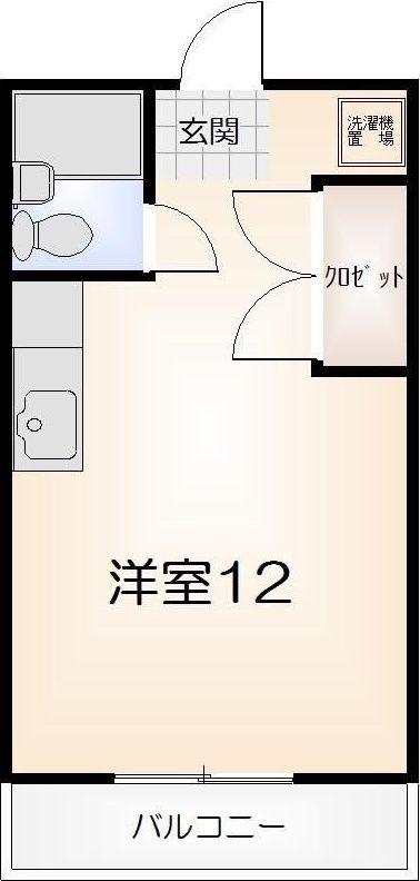 柳田ハイツ(ワンルーム/2階)の間取り写真