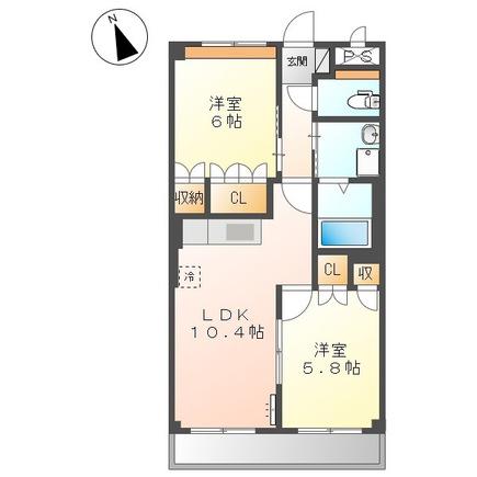 ラピュタ(2LDK/2階)の間取り写真