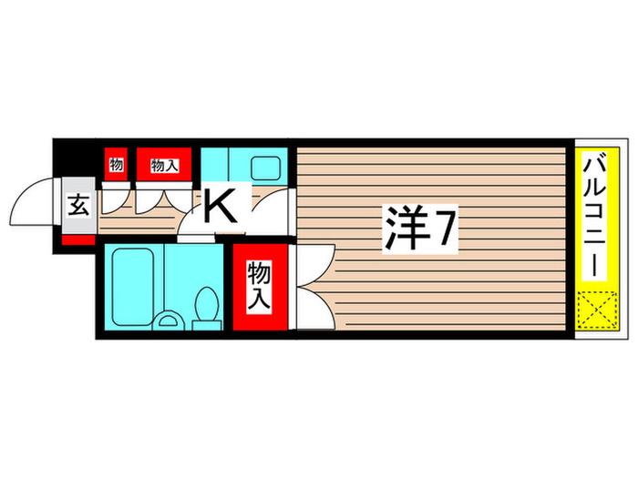 コーポラス藍(1K/1階)の間取り写真