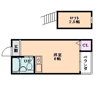 ヴィラ大淀(ワンルーム/3階)の間取り写真