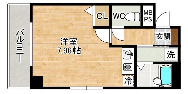 アグリード下曽根II(ワンルーム/4階)の間取り写真