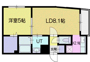 CKRONGATE(1LDK/1階)の間取り写真