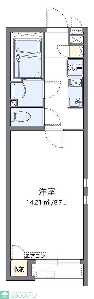 クレイノNISHIGAIIV(1K/2階)の間取り写真