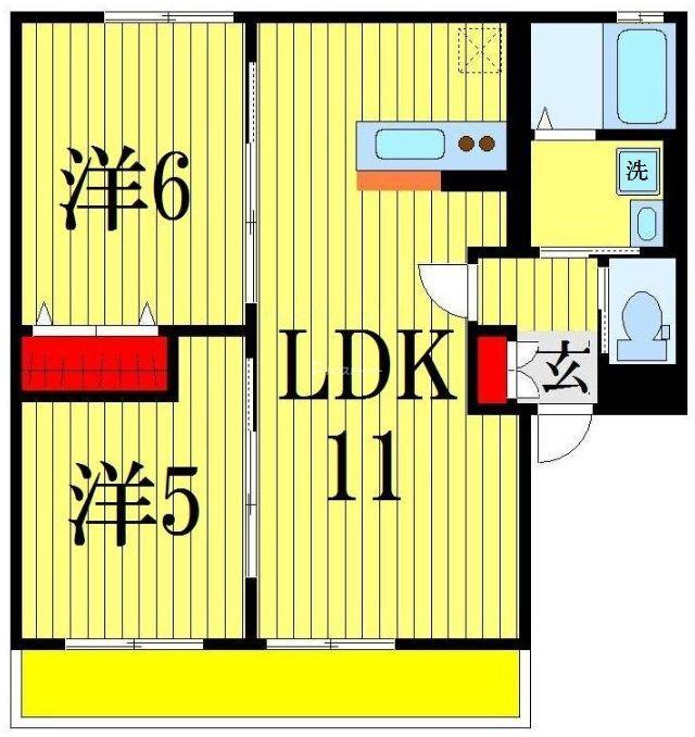 チェリーハイム(2LDK/2階)の間取り写真