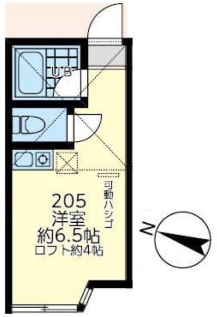 ユナイトコウカンラバーソウル(ワンルーム/2階)の間取り写真
