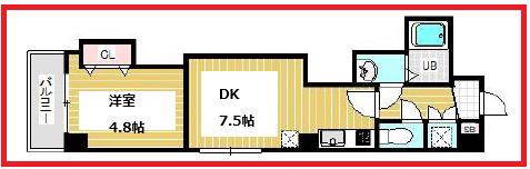 ボヌール亀戸(1DK/2階)の間取り写真