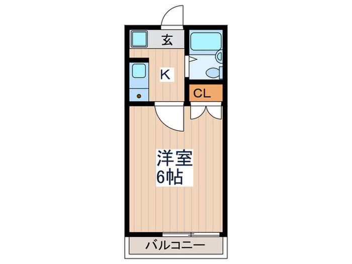深大寺サニ-ハウス(1K/1階)の間取り写真