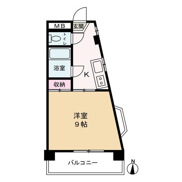 足立ビル(1K/1階)の間取り写真