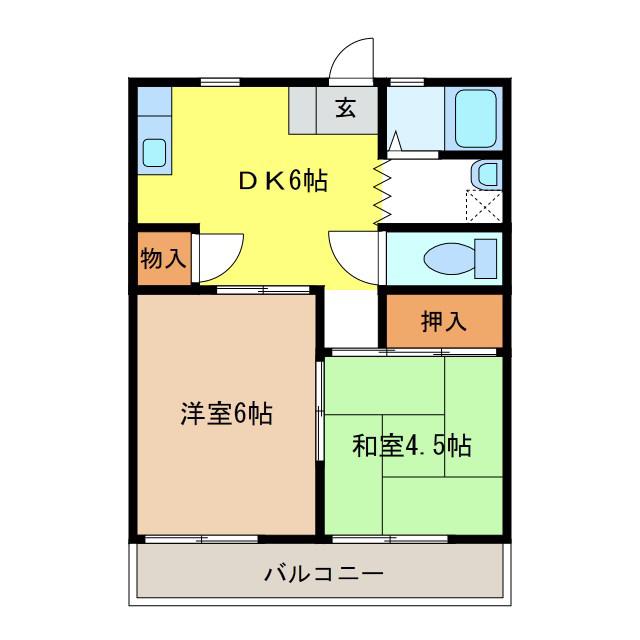 パルつかさ(2DK/2階)の間取り写真